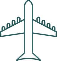icône de dégradé de ligne d'avion vecteur