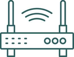 icône de gradient de ligne de routeur wifi vecteur