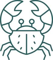 Crabe ligne pente icône vecteur