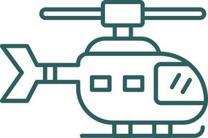 icône de dégradé de ligne d'hélicoptère vecteur