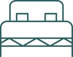 icône de dégradé de ligne de lit double vecteur
