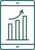 icône de gradient de ligne de croissance vecteur