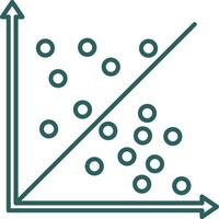 icône de dégradé de ligne de graphique en nuage de points vecteur