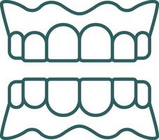 dentier ligne pente icône vecteur