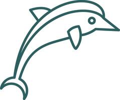 icône de dégradé de ligne de dauphin vecteur