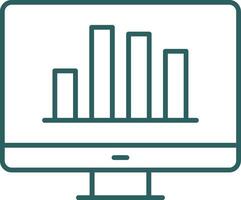 icône de dégradé de ligne graphique à barres en ligne vecteur