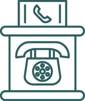 icône de dégradé de ligne de cabine téléphonique vecteur