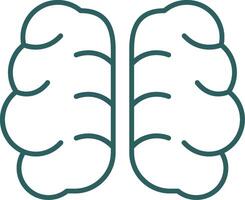 icône de gradient de ligne de cerveau vecteur