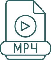 icône de dégradé de ligne mp4 vecteur