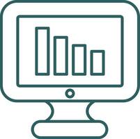 icône de dégradé de ligne graphique à barres vecteur