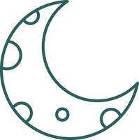 moitié lune ligne pente icône vecteur