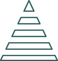 icône de dégradé de ligne graphique pyramide vecteur