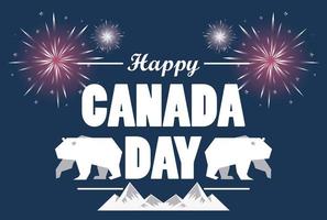 affiche de célébration de la fête du canada du premier juillet avec des ours vecteur