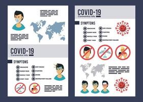 infographie du virus corona avec symptômes et méthodes de prévention vecteur