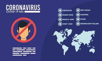 infographie sur le virus corona avec utilisation de la campagne de masques faciaux vecteur