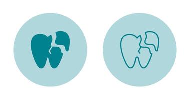icône de vecteur de dent cassée