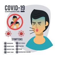 infographie du virus corona avec symptômes vecteur