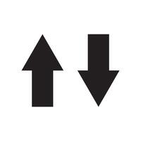 en haut et vers le bas signet La Flèche Icônes, symboles de en mouvement en haut et bas, Téléchargement icône, isolé sur blanc Contexte. vecteur