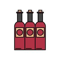 bouteilles de vin boisson icône isolé vecteur
