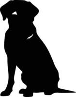 Chesapeake baie retriever noir silhouette vecteur