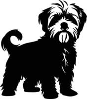 dandy Dinmont terrier noir silhouette vecteur