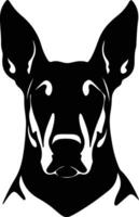 doberman pinscher noir silhouette vecteur