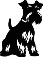 miniature schnauzer noir silhouette vecteur