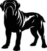 napolitain mastiff noir silhouette vecteur