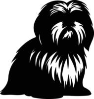 shih tzu noir silhouette vecteur