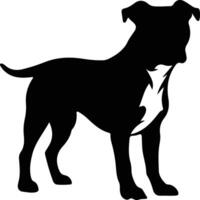 Staffordshire taureau terrier noir silhouette vecteur