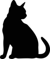 la havane marron chat silhouette portrait vecteur