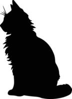 montagnard chat silhouette portrait vecteur