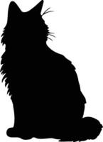 Laperm chat silhouette portrait vecteur