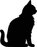 Ussuri chat noir silhouette vecteur