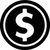 dollar signe icône noir silhouette vecteur