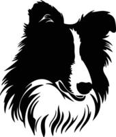 shetland chien de berger silhouette portrait vecteur