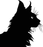 Lykoi loup-garou chat chat silhouette portrait vecteur