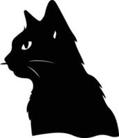 dossier chat silhouette portrait vecteur