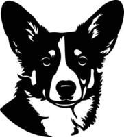 cardigan gallois corgi silhouette portrait vecteur