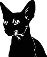 devon Rex chat silhouette portrait vecteur