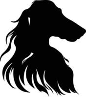 afghan chien chiot silhouette portrait vecteur