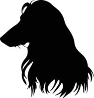 afghan chien chiot silhouette portrait vecteur