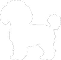 bichon frise contour silhouette vecteur