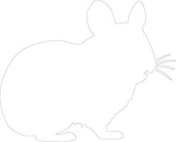 chinchilla contour silhouette vecteur