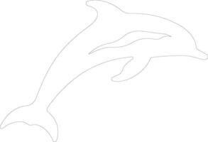 dauphin goulot d'étranglement contour silhouette vecteur