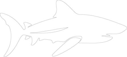 infirmière requin contour silhouette vecteur