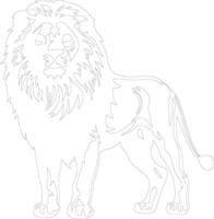 Lion contour silhouette vecteur