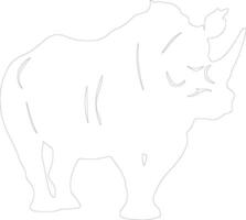 rhinocéros contour silhouette vecteur