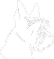 Écossais terrier contour silhouette vecteur