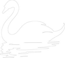 cygne contour silhouette vecteur